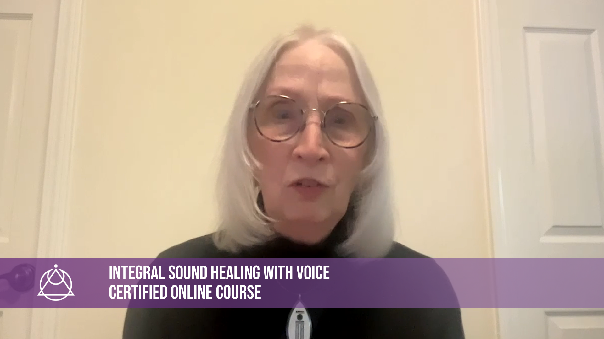 Woman giving a sound healing academy review for the Level 1 foundations of integral sound healing certified workshop course